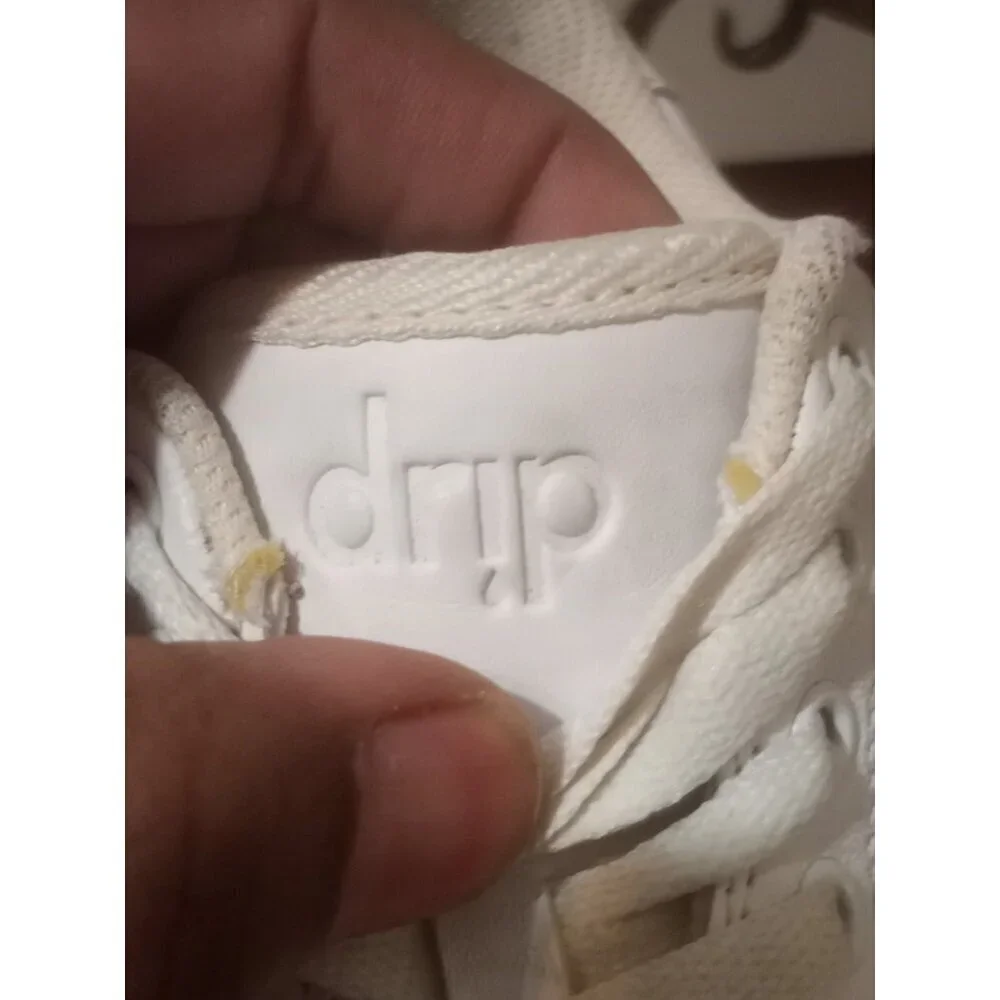 Drip Creationz White Sneakers Youth Size 6.5Y Women's 8 Lace Up Low Top Shoes